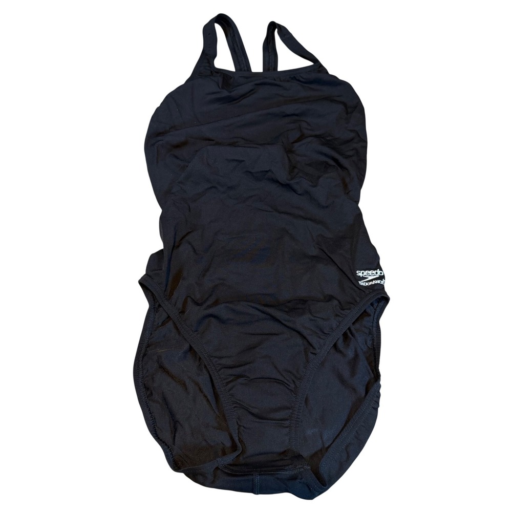 Speedo Endurance+ Supro One Piece Swimsuit Black Size 16/42 8-819004001 NWT